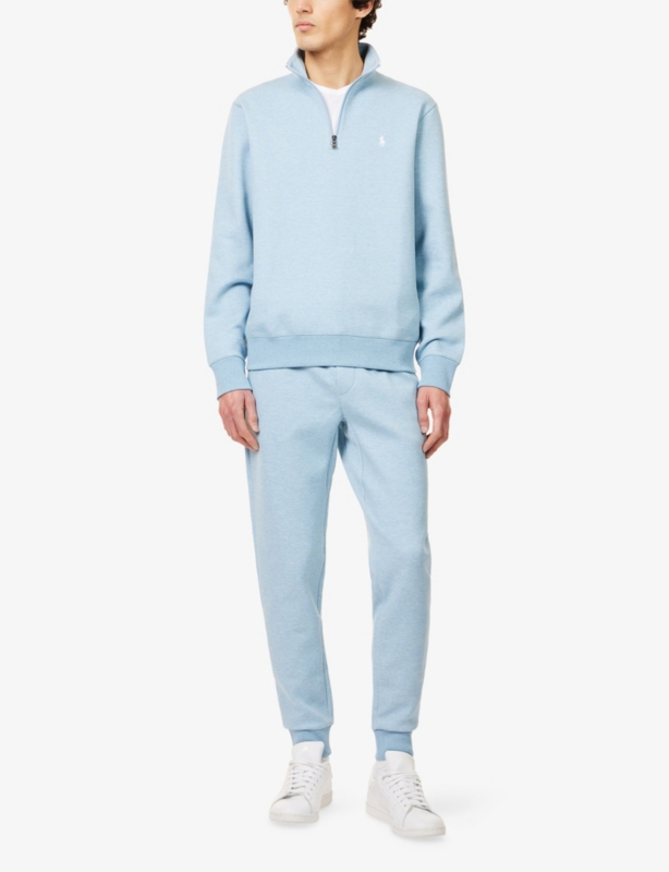Relaxed-fit elasticated-cuff cotton-jersey jogging bottoms