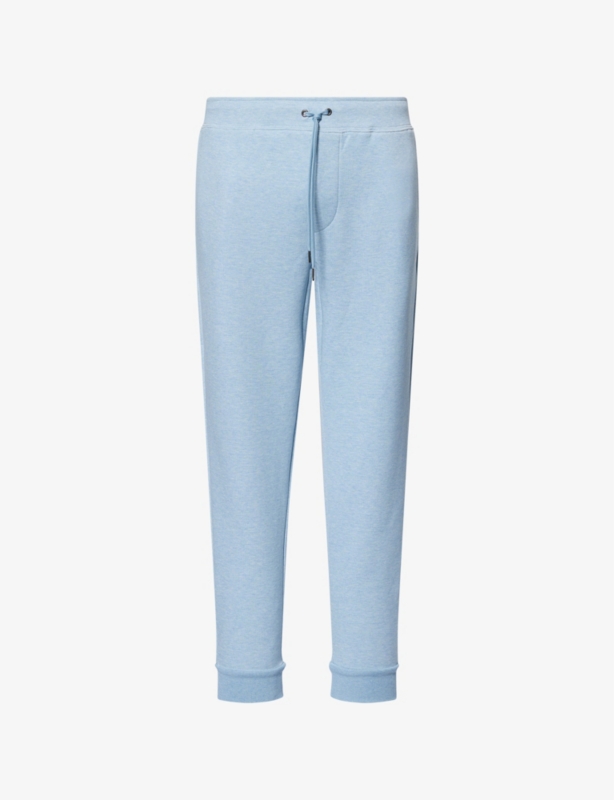 Relaxed-fit elasticated-cuff cotton-jersey jogging bottoms