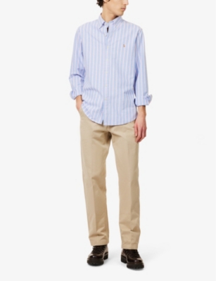 POLO RALPH LAUREN: Custom-fit striped cotton Oxford shirt