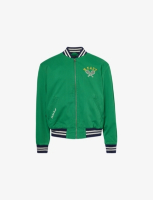 POLO RALPH LAUREN: Tennis Logo-Embroidered Cotton-Twill Varsity Jacket