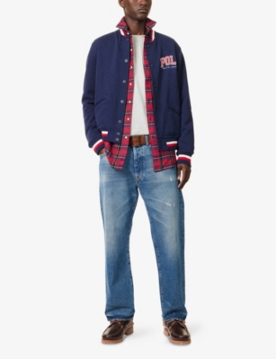 POLO RALPH LAUREN: Logo-Embroidered Cotton-Blend Varsity Jacket