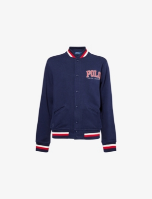 POLO RALPH LAUREN: Logo-Embroidered Cotton-Blend Varsity Jacket