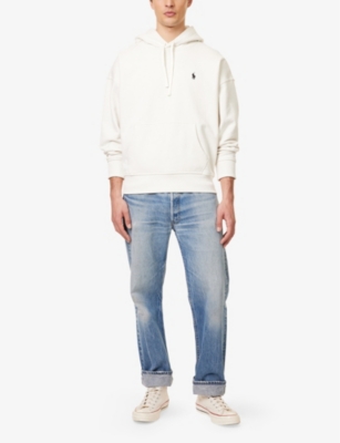 POLO RALPH LAUREN: Embroidered Kangaroo-Pocket Relaxed-Fit Cotton-Blend Hoody