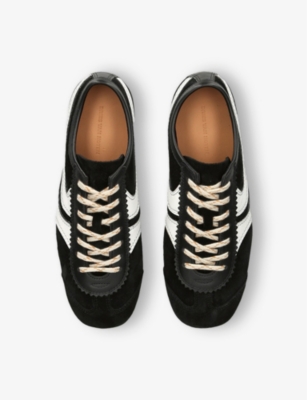 DRIES VAN NOTEN WOMENS BLACK DUSTIN STRIPE LEATHER LOW-TOP TRAINERS EUR 41 / 8 UK 