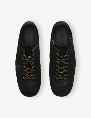 DRIES VAN NOTEN WOMENS BLACK DUSTIN SUEDE-TRIM LOW-TOP MESH TRAINERS EUR 37.5 / 4.5 UK 
