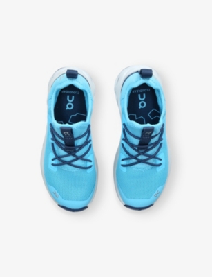 On Running Blue Kids' Cloudleap Mesh Low-top Trainers Eur 33.5 /1.5 Uk In Blue