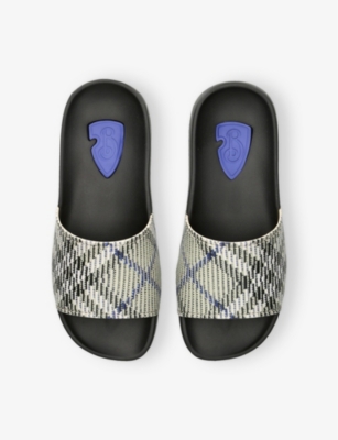BURBERRY: Dive Check-Print Rubber Slides