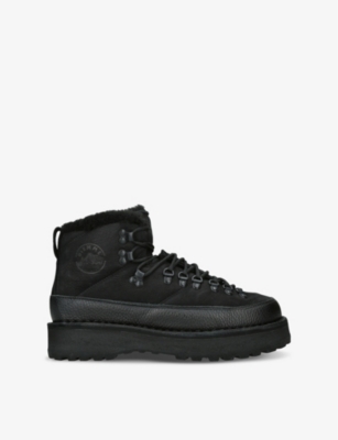 DIEMME MENS BLACK SESTO MID-TOP SUEDE BOOTS