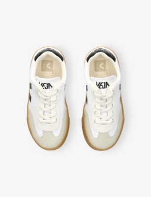 Veja White/blk Kids' Small Volley Logo-embroidered Canvas Low-top Trainers Eur 31 / 12.5 Uk In White/blk