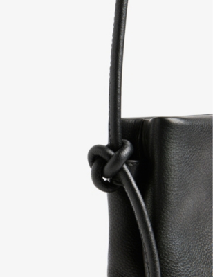 WHISTLES WOMENS BLACK AMITY LEATHER SHOULDER BAG