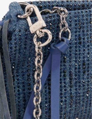 Maje Crystal-embellished Cross Body Bag In Bleus
