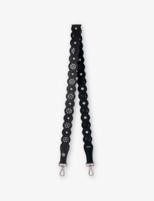 MAJE: Flower Perforated Leather Strap