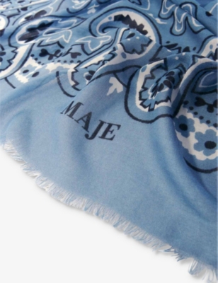 MAJE: Paisley-Print Bandana Silk-Blend Scarf