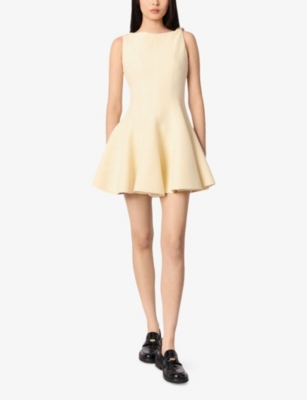 Maje Short Tweed Dress In Jaunes / Oranges