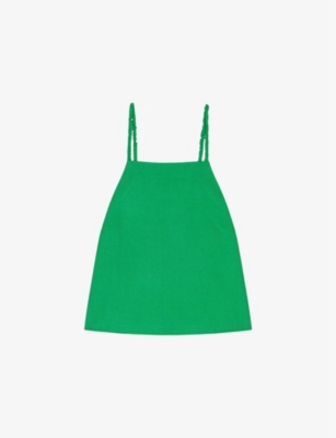 MAJE: Straight-Neck Backless Stretch-Woven Top