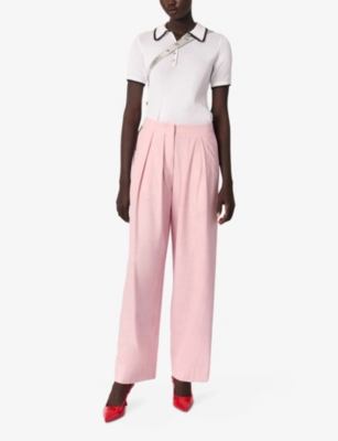 Maje Pivaldor Pleated Pants In Roses