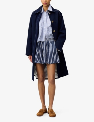Stripe Ruffle-Trim Woven Shorts