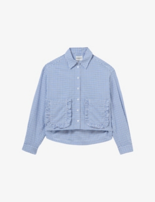 Shop Claudie Pierlot Womens Divers Carine Check-pattern Cotton Shirt