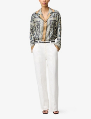 Claudie Pierlot Womens Graphic-print Silk Shirt Divers In Divers