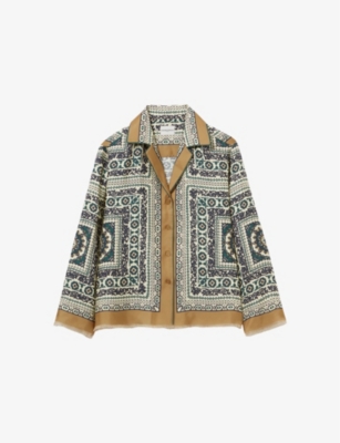 Claudie Pierlot Womens Graphic-print Silk Shirt Divers In Divers