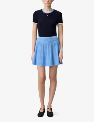 CLAUDIE PIERLOT: Ribbed Knitted Mini Skirt