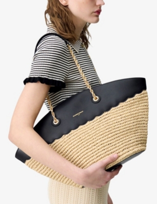CLAUDIE PIERLOT: Leather And Woven Basket Bag