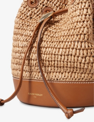 CLAUDIE PIERLOT: Branded Chain-Strap Woven Bucket Bag