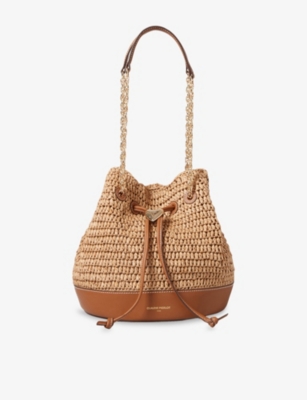 CLAUDIE PIERLOT: Branded Chain-Strap Woven Bucket Bag