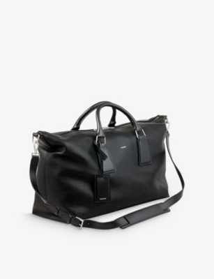 Sandro Mens  Brand-print Coated-canvas Bag In Noir / Gris