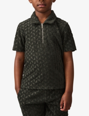 REISS: Jackson Textured Terry-Towelling Polo Shirt 9-13 Years