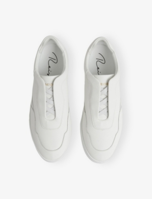 Reiss White Leather Elasticated-lace Trainers In White
