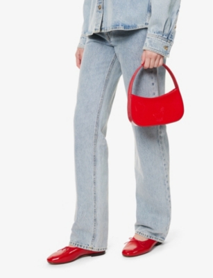 MANSUR GAVRIEL WOMENS FLAMMA BONBON LEATHER TOP-HANDLE BAG 