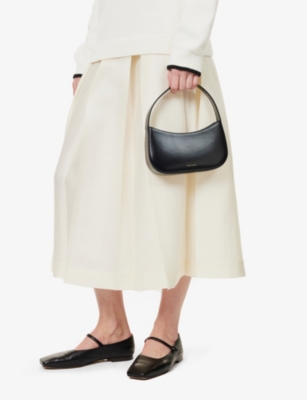 MANSUR GAVRIEL WOMENS BLACK BONBON LEATHER TOP-HANDLE BAG 
