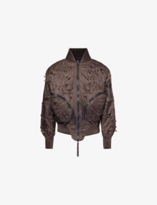 JUNTAE KIM: Laser-Slashed Petal Woven Bomber Jacket