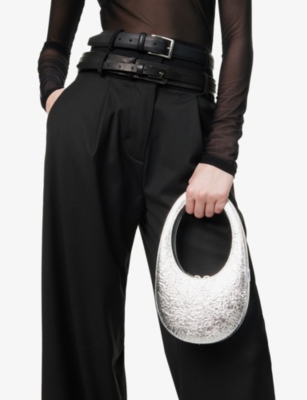 COPERNI WOMENS SILVER FOIL MINI LEATHER SWIPE BAG 
