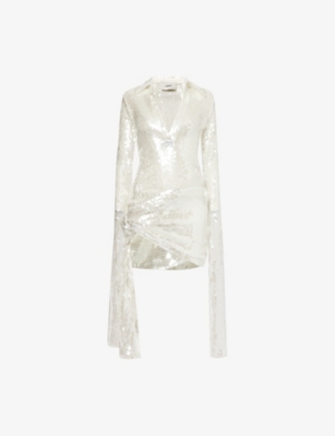 coperni knotted sequins dress COPERNI - Knotted Sequin-Embellished Mini Dress