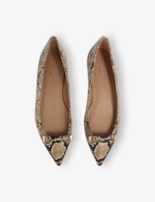 LK BENNETT: Blair bar-trim leather ballet flats