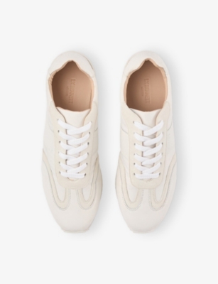 Lk Bennett Womens Whi-off White Sport Runner Leather And Suede Low-top Trainers In Whi-off White
