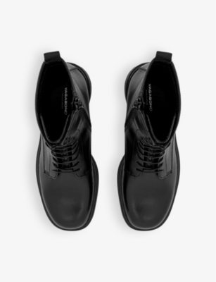 VAGABOND SHOEMAKERS WOMENS BLACK TARA LACE-UP LEATHER BOOTS EUR 37 / 4 UK 