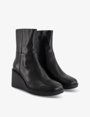 VAGABOND SHOEMAKERS WOMENS BLACK DEENA ROUND-TOE LEATHER ANKLE BOOTS EUR 40 / 7 UK 