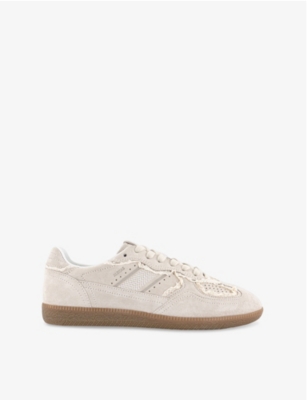 ALOHAS: TB490 crochet-trim suede low-top trainers