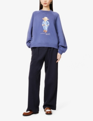 POLO RALPH LAUREN: Polo Bear Oversized Fleece-Lined Cotton-Blend Sweatshirt