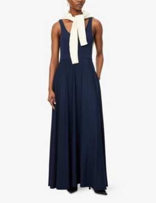 POLO RALPH LAUREN: Scoop-neck sleeveless stretch-jersey maxi dress