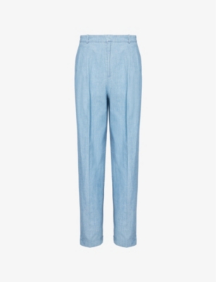 POLO RALPH LAUREN: Pleated High-Rise Cotton Trousers