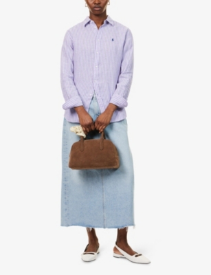 POLO RALPH LAUREN: Striped Curved-Hem Linen Shirt