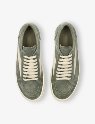 Vintage Contrast-Stitch Suede Low-Top Trainers