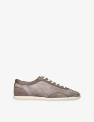 Mens Brunello Cucinelli Branded Suede Low-Top Trainers
