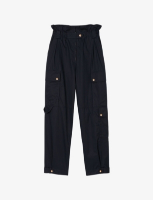 Sandro Straight-leg Trousers In Bleus
