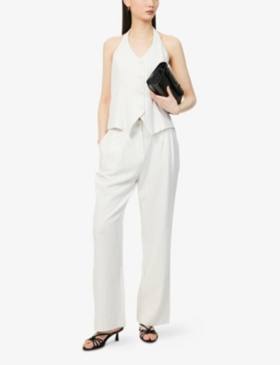 4TH & RECKLESS: Sabrina Striped Woven Trousers