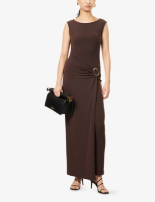 4TH & RECKLESS: Nia Draped Sleeveless Jersey Maxi Dress